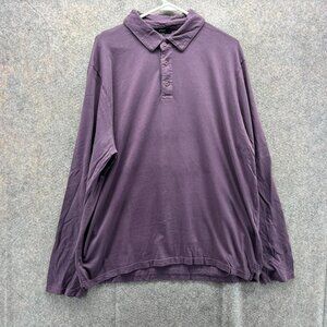 Vince Polo Shirt Mens XL Purple Long Sleeve USA Cotton Casual Extra Large